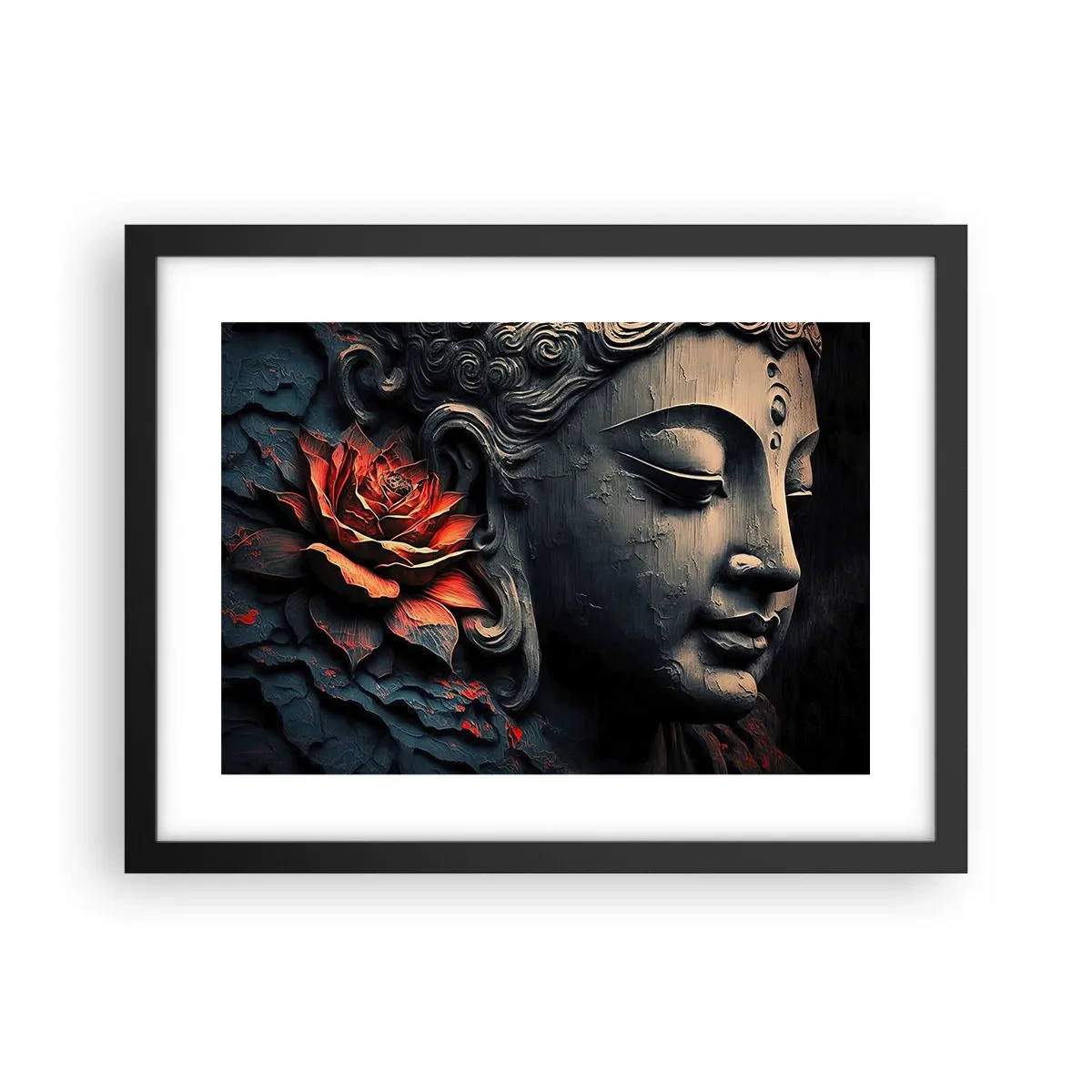 Poster in einem schwarzem Rahmen - Im Einklang mit der Welt - 40x30 cm