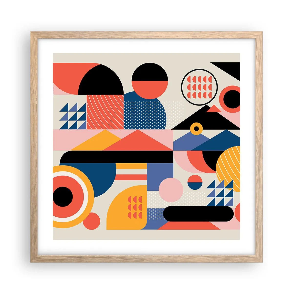 Poster in einem Rahmen aus heller Eiche - Komposition: Na, los, spiel! - 50x50 cm