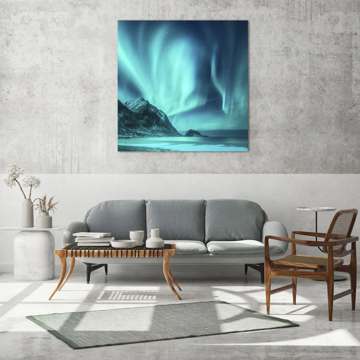 Glasbild - Bild auf glas - Wunder des Nordens - 60x60 cm