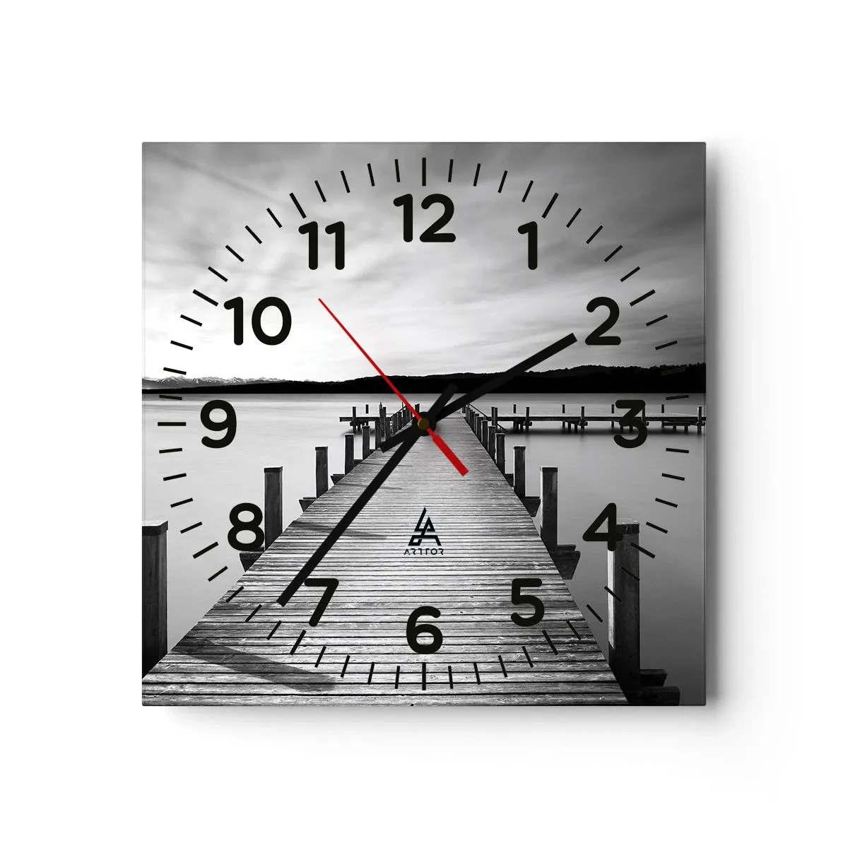 Wanduhr - Glasuhr - An der Wasserstelle - Ruhe - 30x30 cm