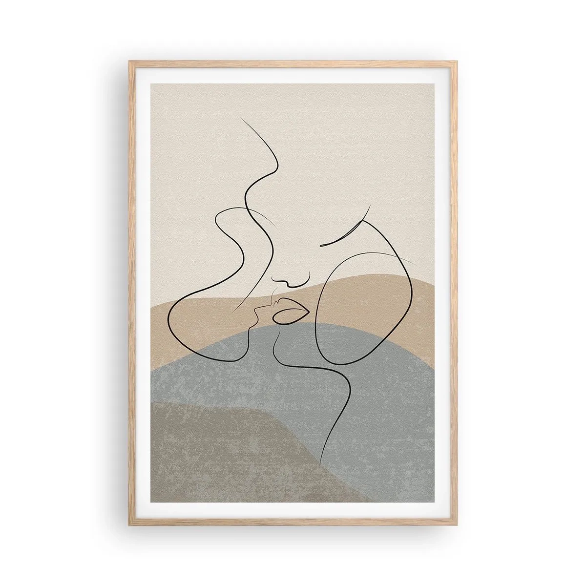 Poster in einem Rahmen aus heller Eiche - Wie ein Pinselstrich - 70x100 cm