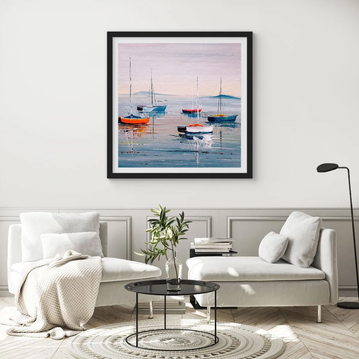 Poster in einem schwarzem Rahmen - Wohlverdiente Ruhe - 40x40 cm