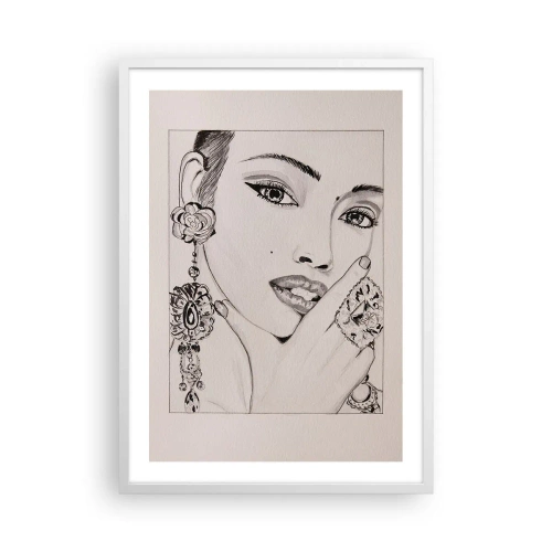 Poster in einem weißen Rahmen - Das schönste Juwel - 50x70 cm