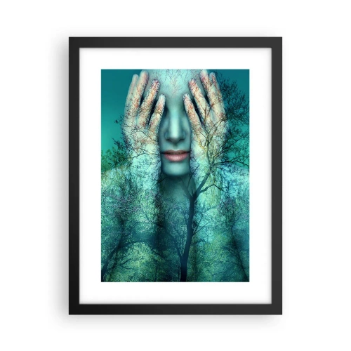 Poster in einem schwarzem Rahmen - Eingetaucht in Blau - 30x40 cm