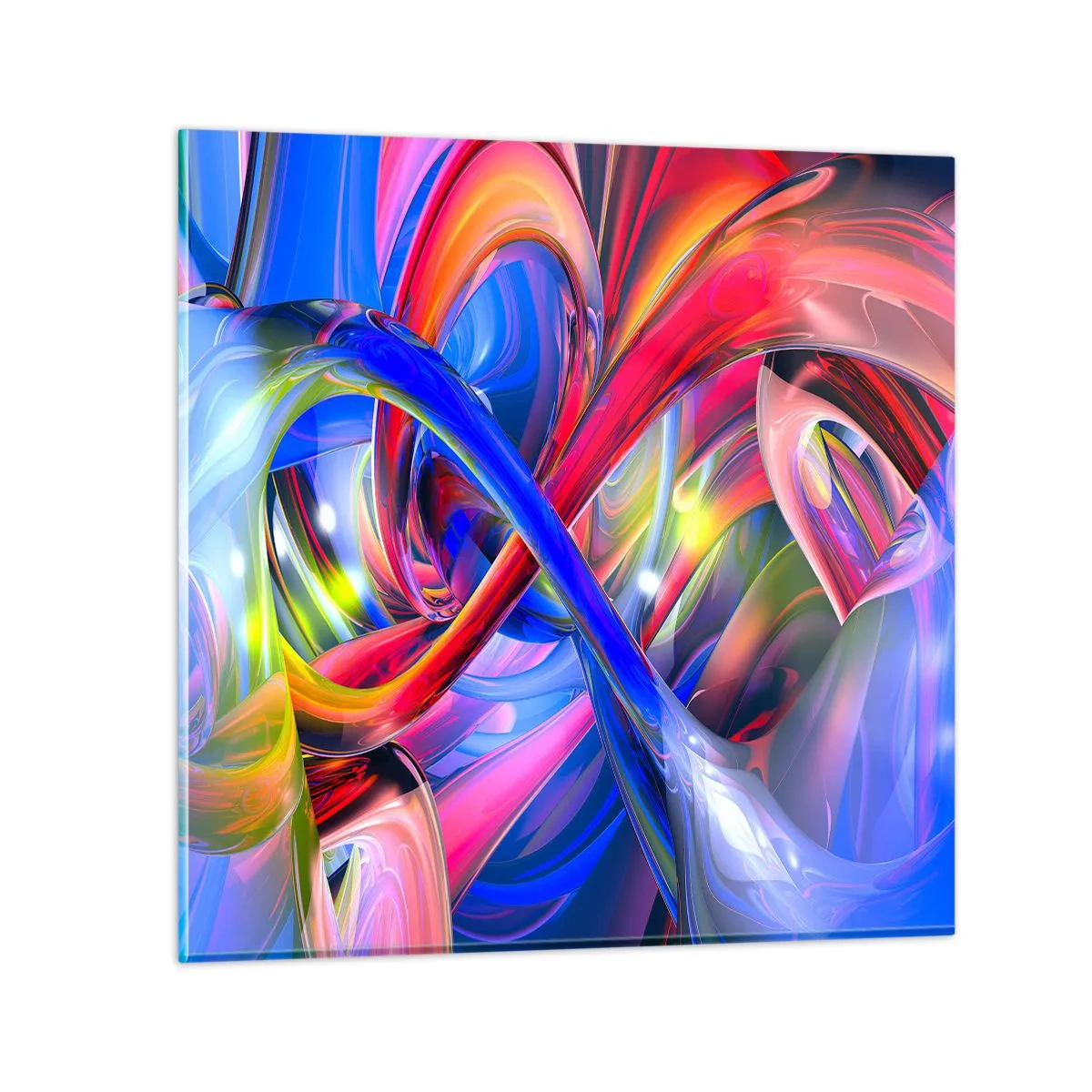 Glasbild - Bild auf glas - Ein Tanz der Farben - 60x60 cm