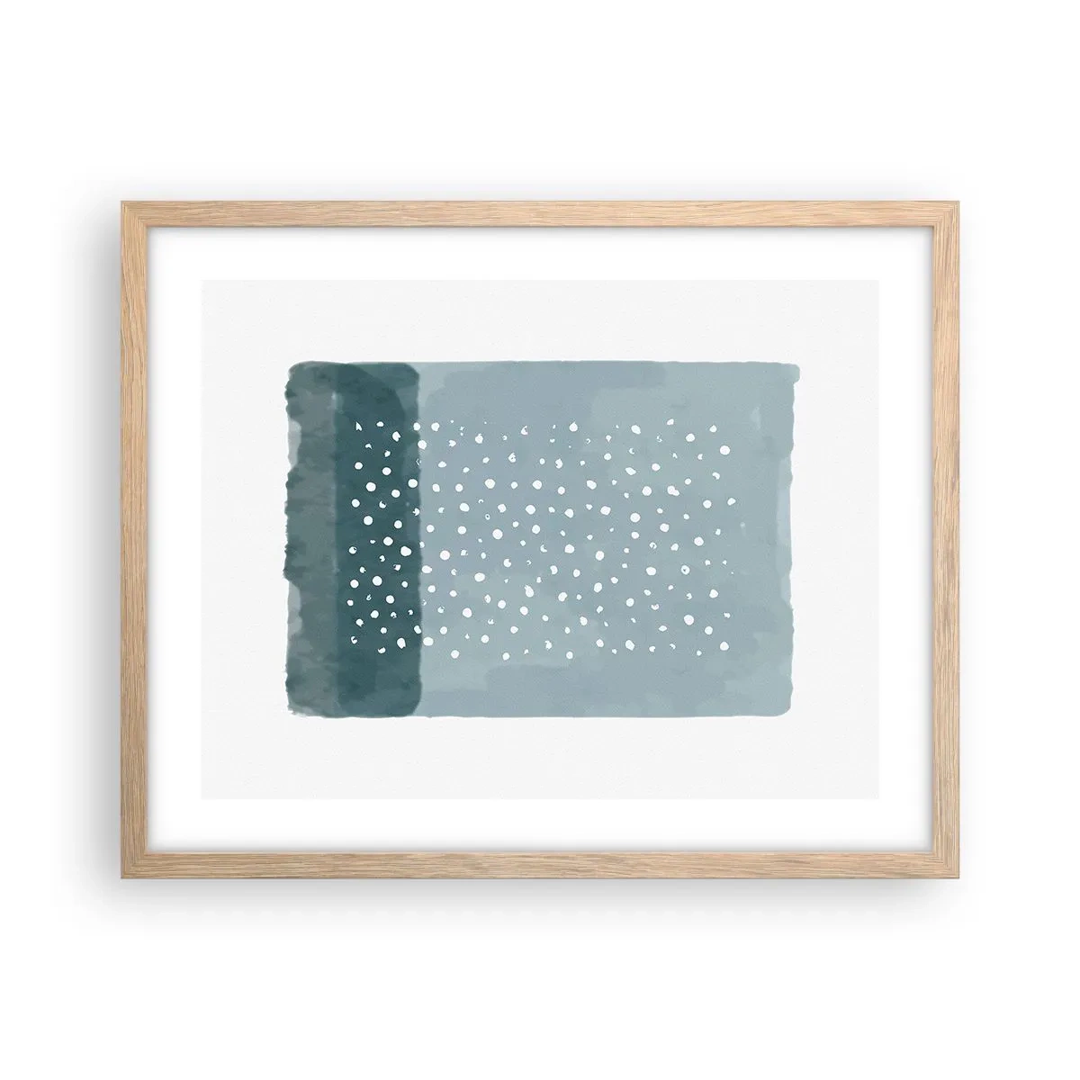 Poster in einem Rahmen aus heller Eiche - Auf Blau gewachsen - 50x40 cm