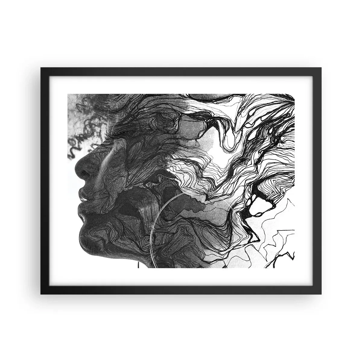 Poster in einem schwarzem Rahmen - Verstrickt in Träume - 50x40 cm