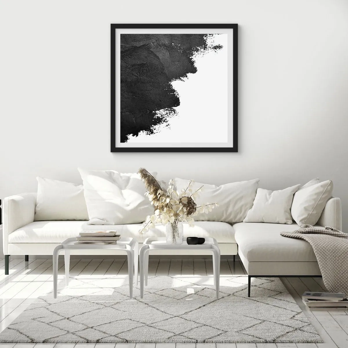 Poster in einem schwarzem Rahmen - Elemente: Erde - 60x60 cm