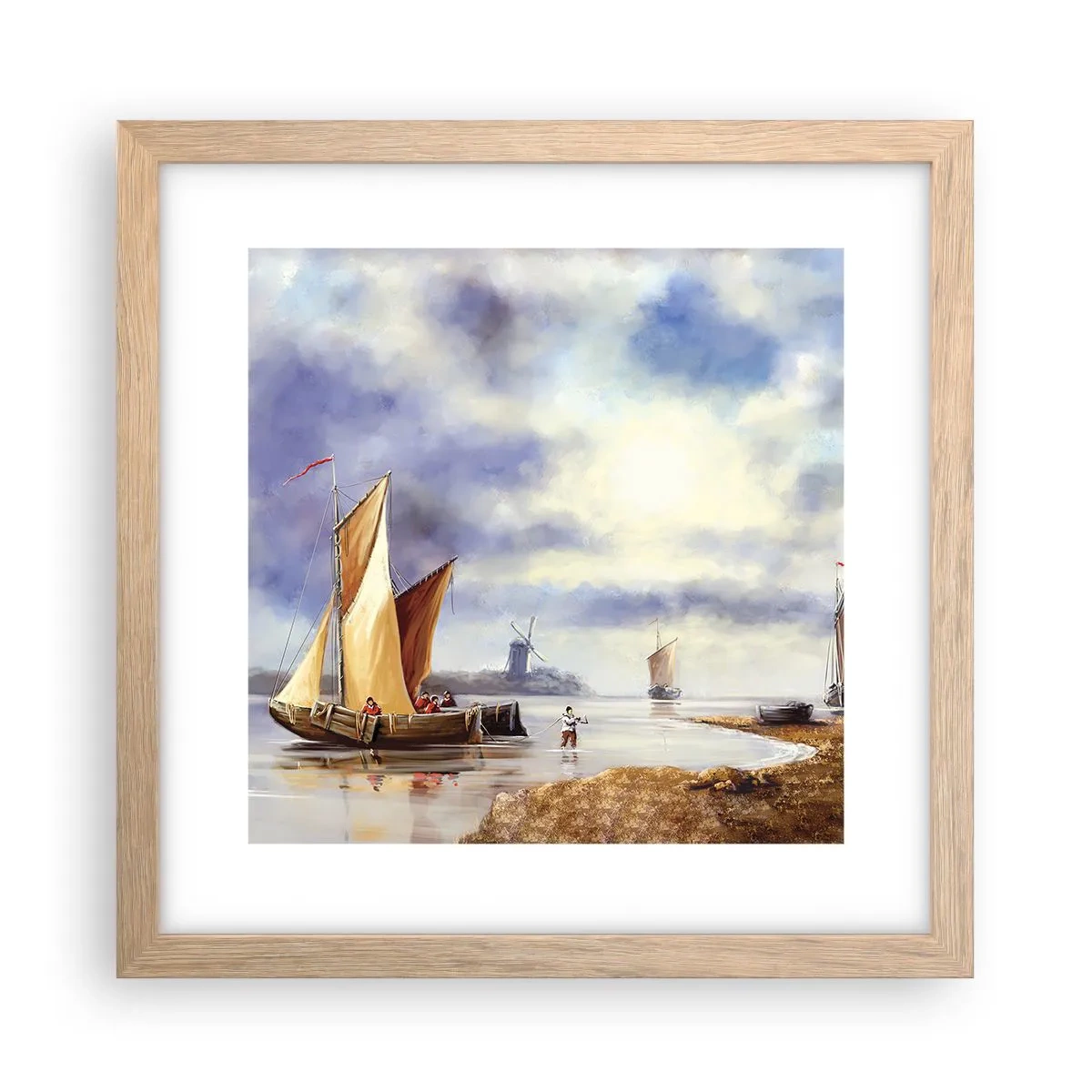 Poster in einem Rahmen aus heller Eiche - Die Rückkehr der Seeleute - 30x30 cm