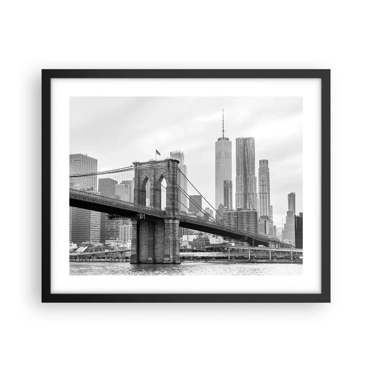Poster in einem schwarzem Rahmen - New Yorker Atmosphäre - 50x40 cm