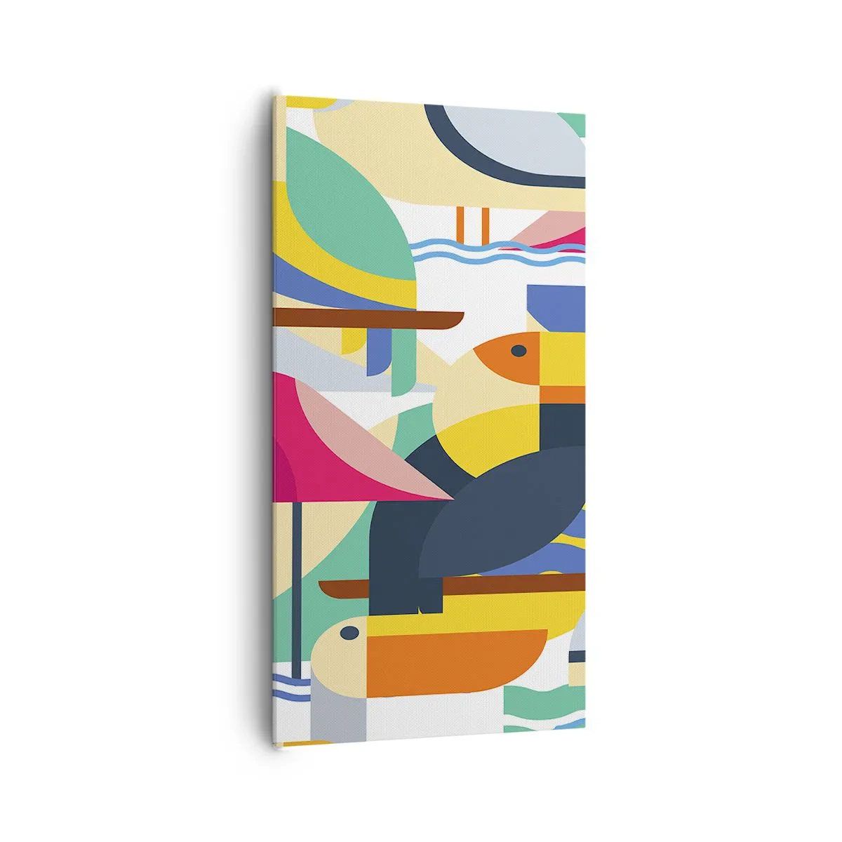 Bild auf Leinwand - Leinwandbild - Vogelparty - 65x120 cm