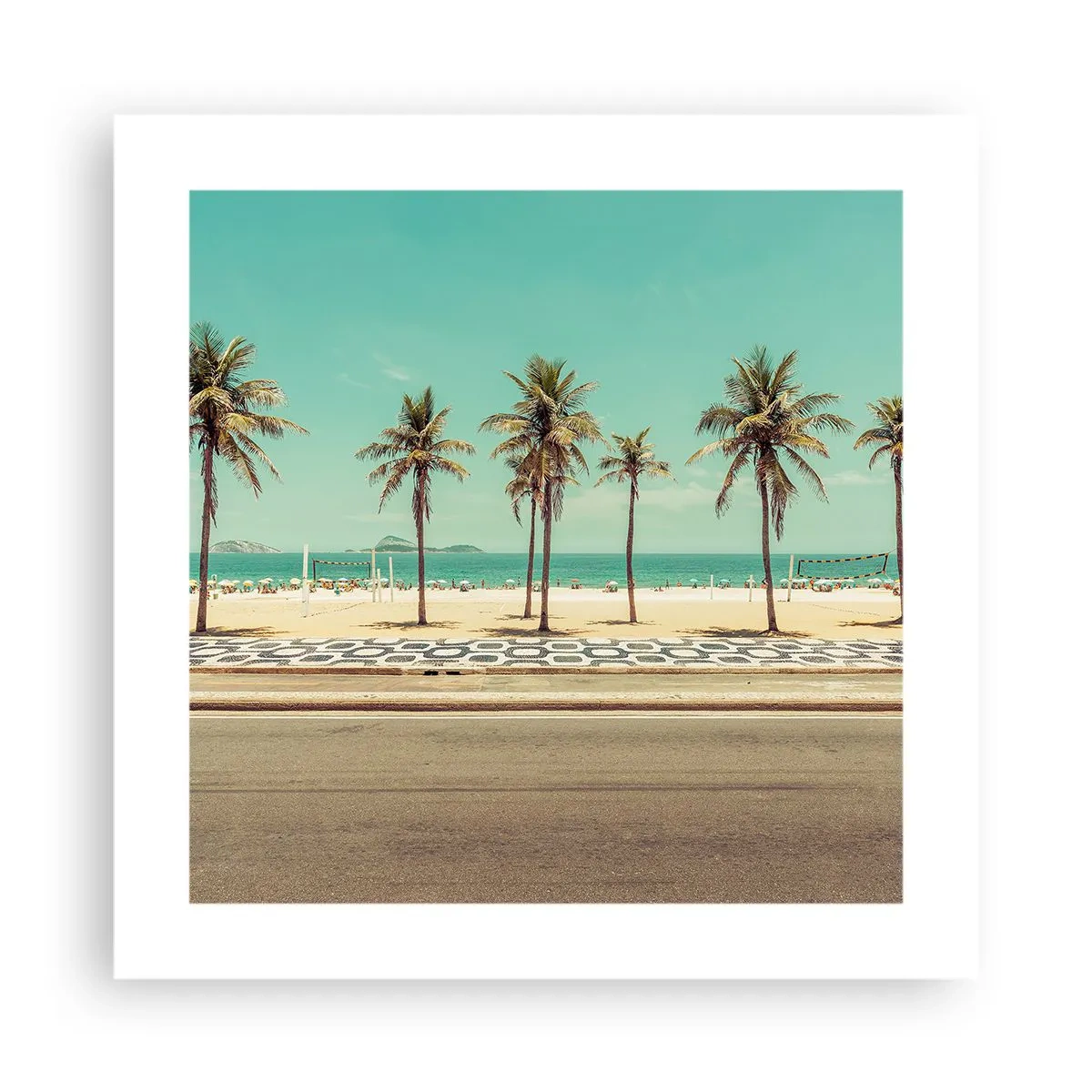 Poster - Beim Bewachen des Strandes - 40x40 cm