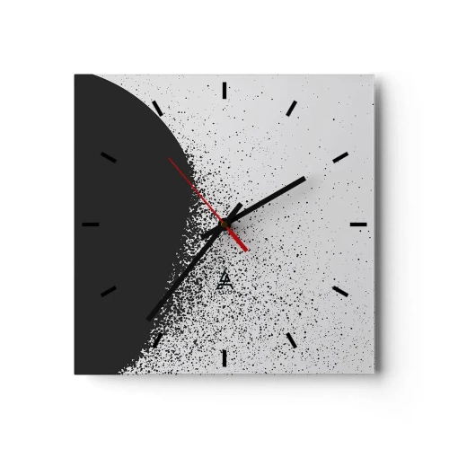Wanduhr - Glasuhr - Bewegung von Molekülen - 40x40 cm