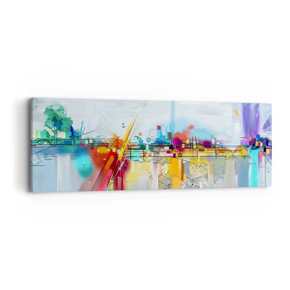 Bild auf Leinwand - Leinwandbild - Freudenbrücke über den Fluss des Lebens - 90x30 cm