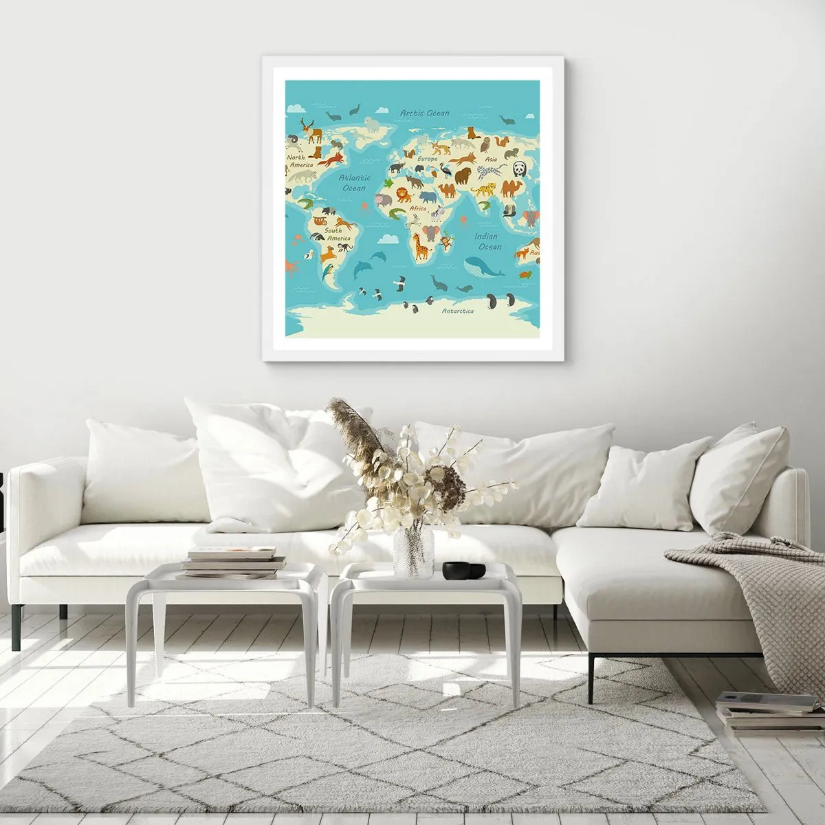 Poster in einem weißen Rahmen - Gute Nachbarn - 50x50 cm