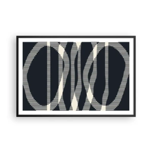 Poster in einem schwarzem Rahmen - Ein Versuch, die Dunkelheit zu durchbrechen - 91x61 cm