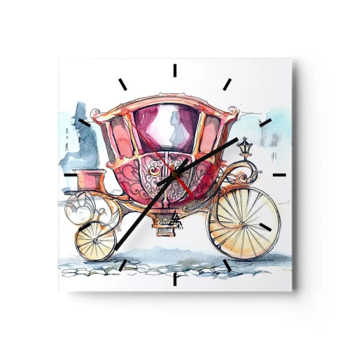 Wanduhr - Glasuhr - Zur Hochzeit oder zum Abschlussball? - 40x40 cm