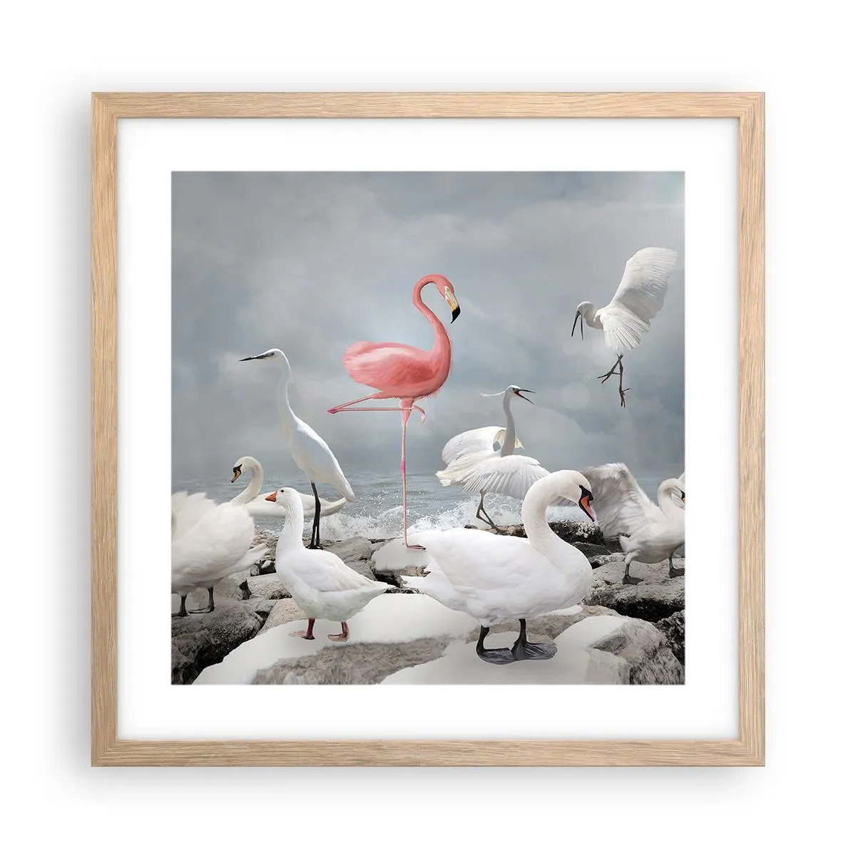 Poster in einem Rahmen aus heller Eiche - Wie kam ich hier hin? - 40x40 cm