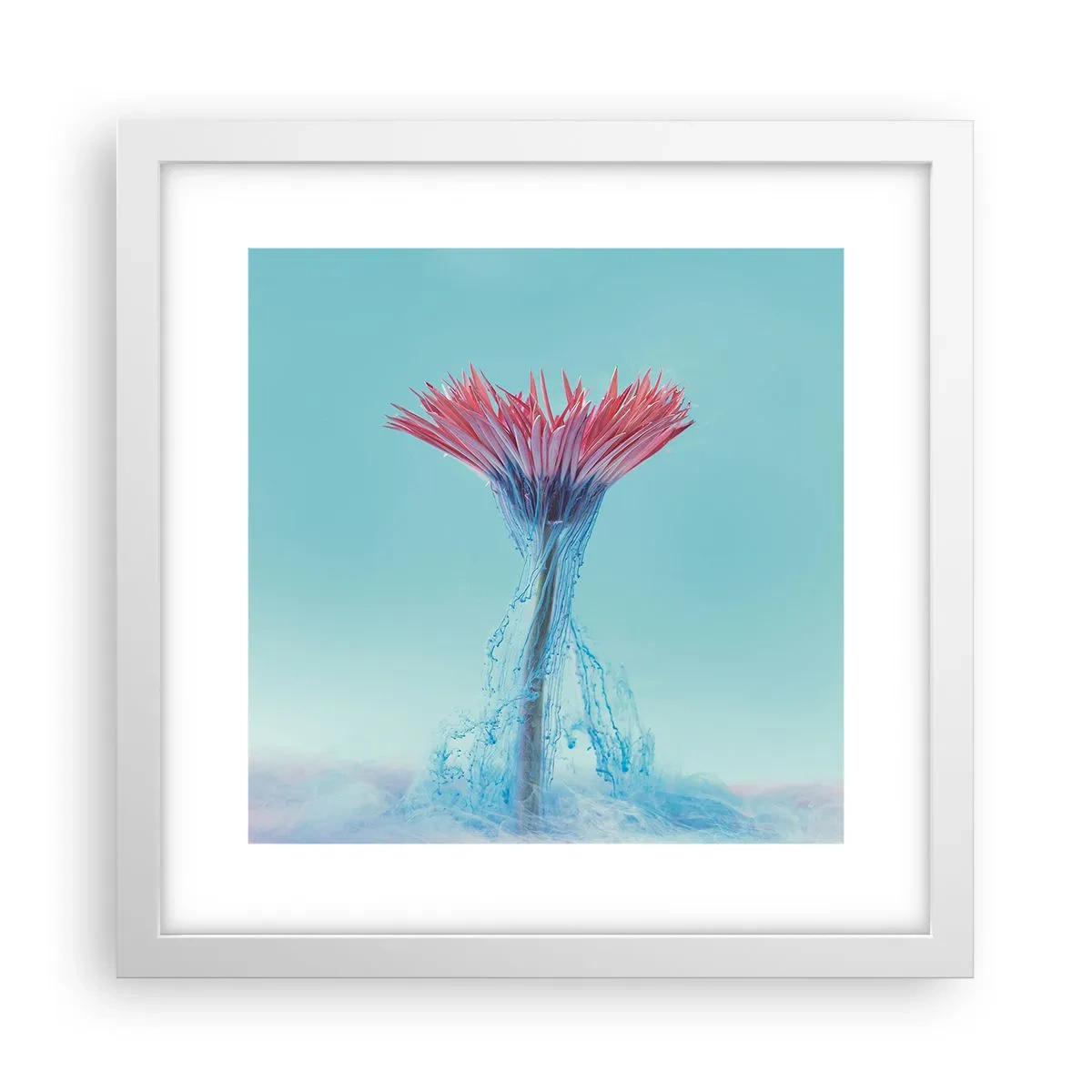 Poster in einem weißen Rahmen - In einer belebenden Umarmung - 30x30 cm