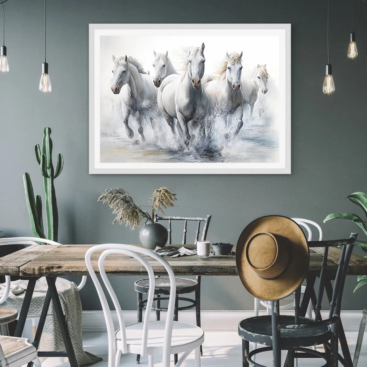 Poster in einem weißen Rahmen - Weiße Magie - 100x70 cm