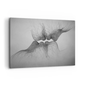 Bild auf Leinwand - Leinwandbild - Ein abstrakter Kuss in ätherischer Form - 120x80cm - Kuss des Windes - Moderne Wanddekoration für Wohnzimmer und Schlafzimmer ARTTOR