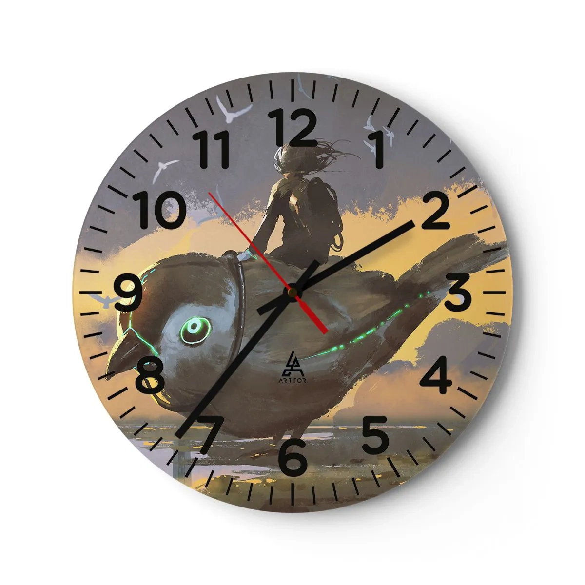 Wanduhr - Glasuhr - Ein Stopp auf einer fantastischen Reise - 40x40 cm