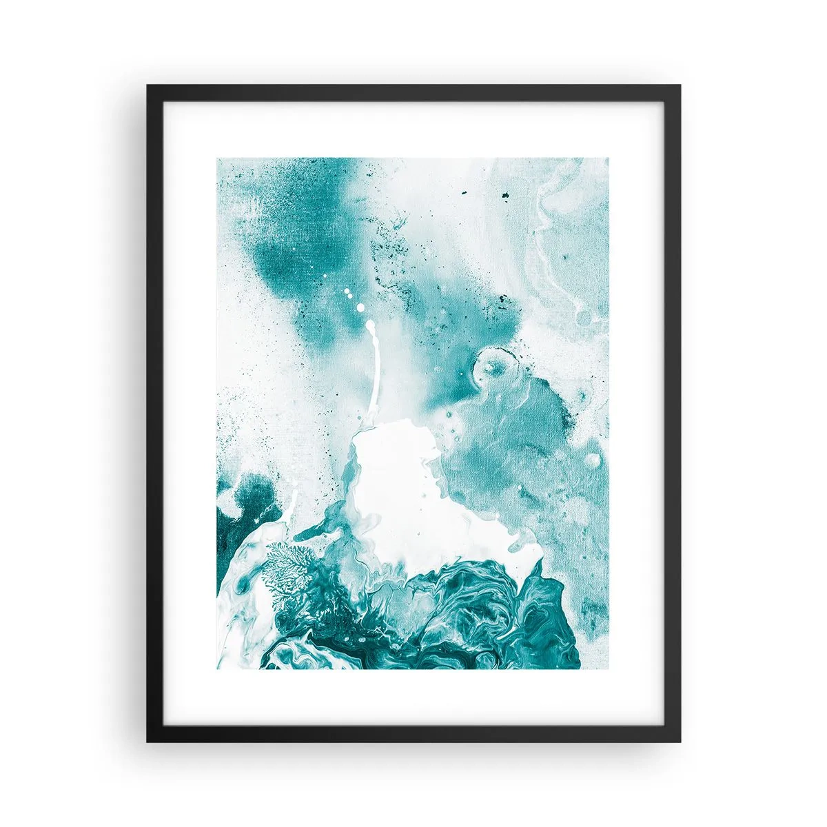 Poster in einem schwarzem Rahmen - Morast von Blau - 40x50 cm