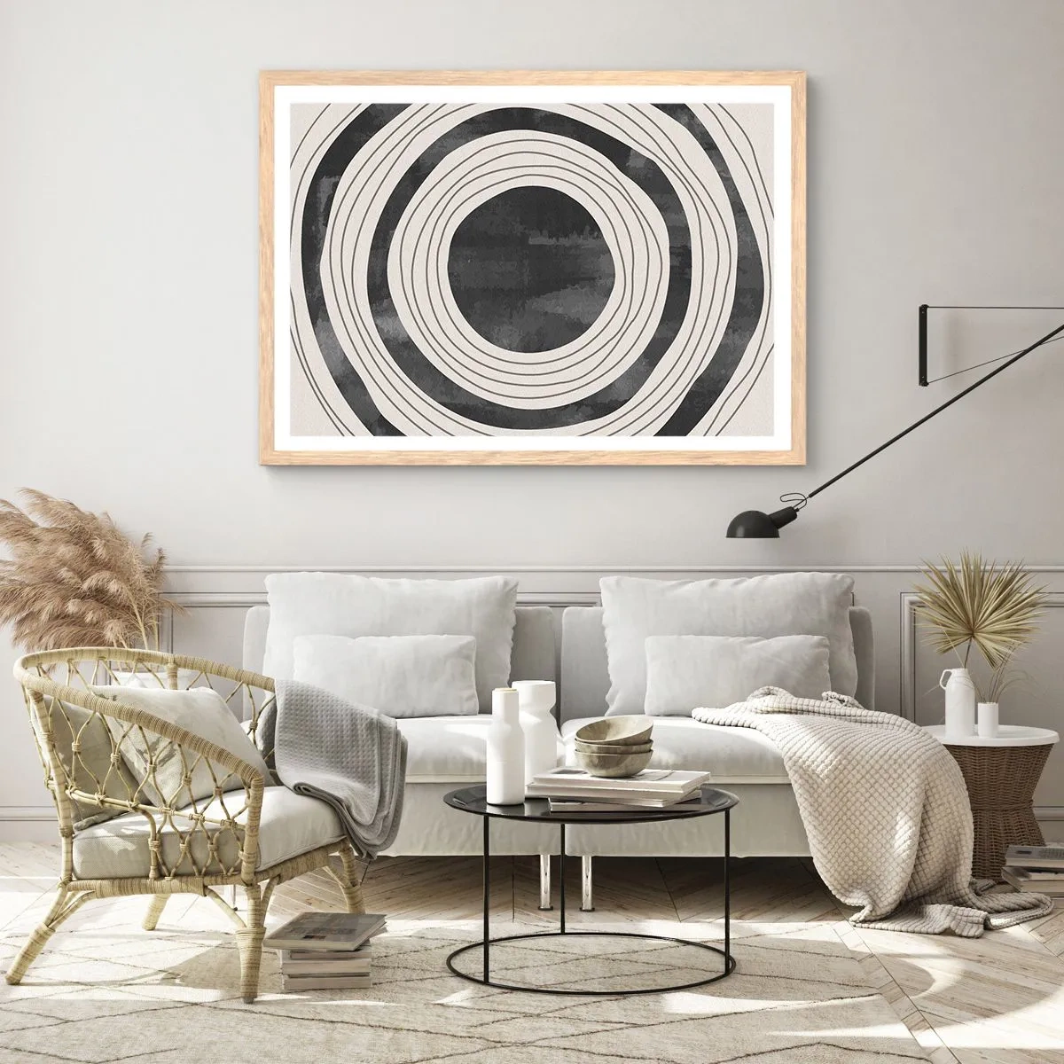 Poster in einem Rahmen aus heller Eiche - Auf den Punkt gebracht - 91x61 cm