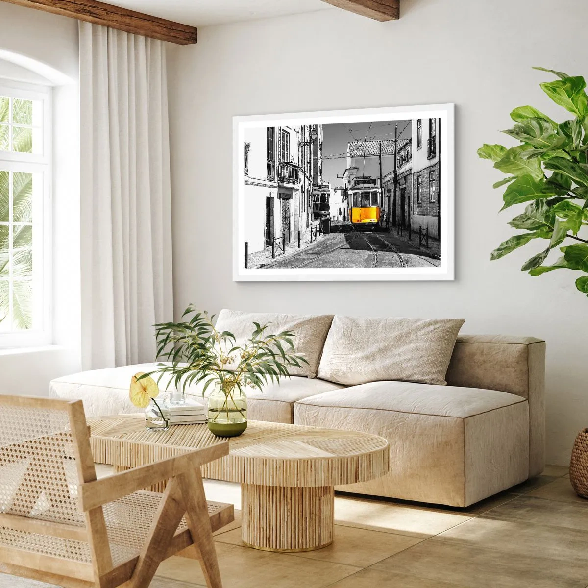 Poster in einem weißen Rahmen - Der Geist von Lissabon - 50x40 cm