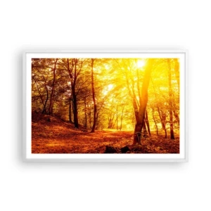 Poster in einem weißen Rahmen - Auf die goldene Lichtung - 91x61 cm