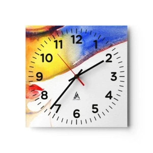 Wanduhr - Glasuhr - Bildnis einer Dame - 40x40 cm