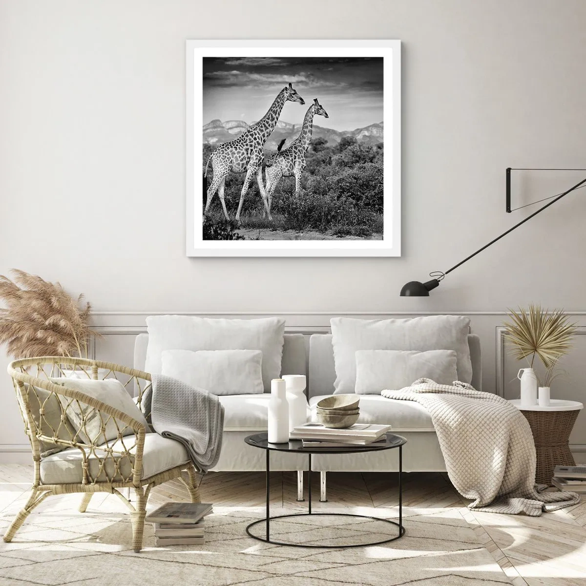 Poster in einem weißen Rahmen - Hohe Sphären in Afrika - 50x50 cm