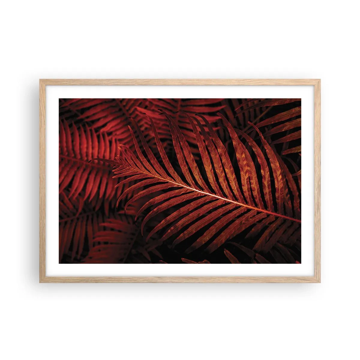Poster in einem Rahmen aus heller Eiche - Die Hitze des Lebens - 70x50 cm