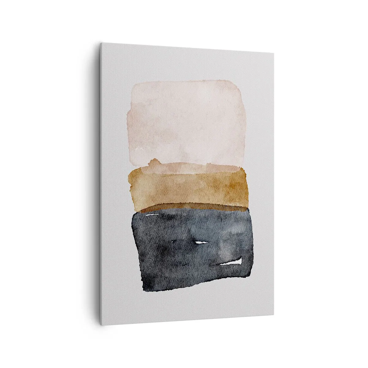 Bild auf Leinwand - Leinwandbild - Eine minimalistische Komposition aus drei Rechtecken in Erdtönen. - 70x100cm - Die Komposition der Farben der Erde - Moderne Wanddekoration für Wohnzimmer und Schlafzimmer ARTTOR