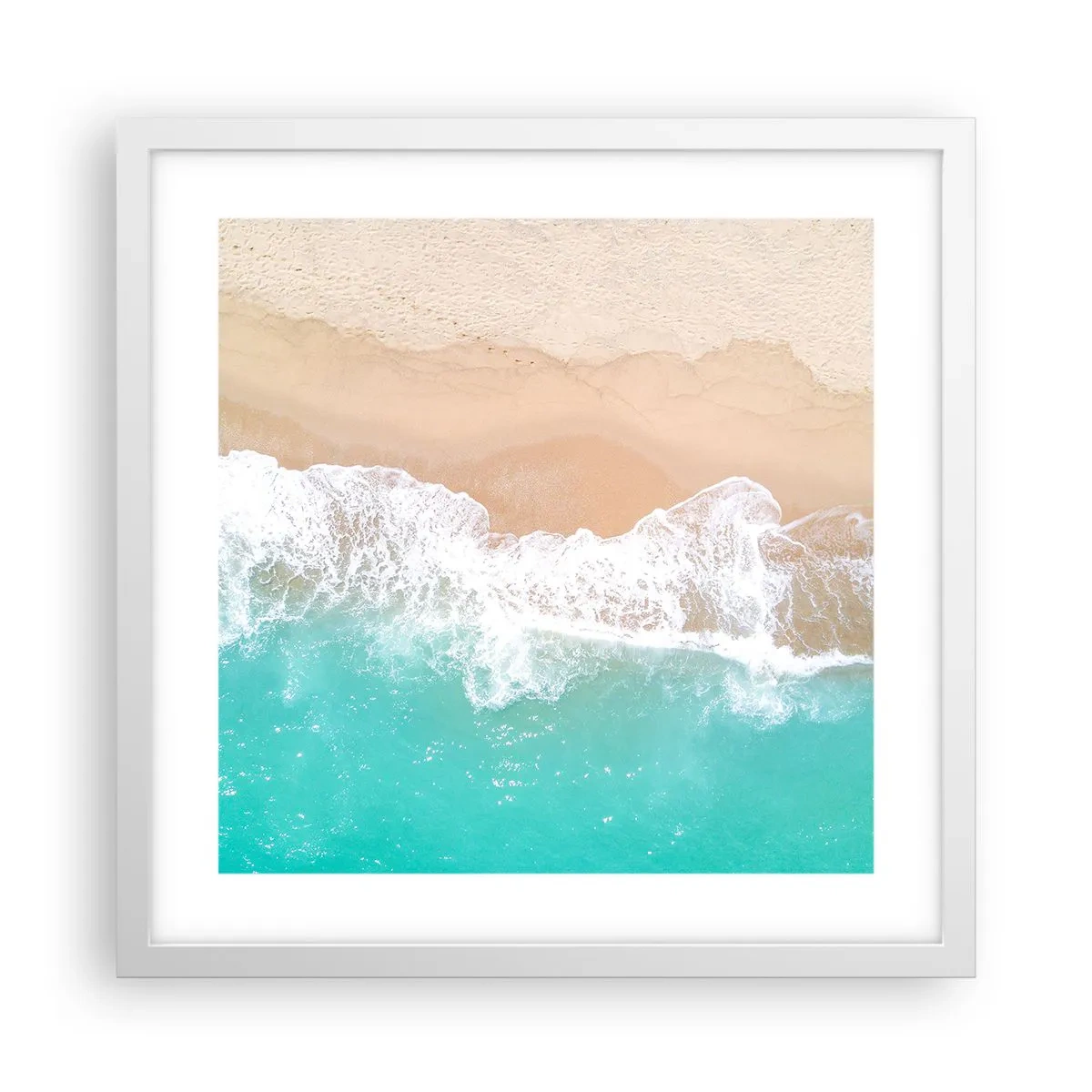 Poster in einem weißen Rahmen - Eine streichelnde Berührung - 40x40 cm