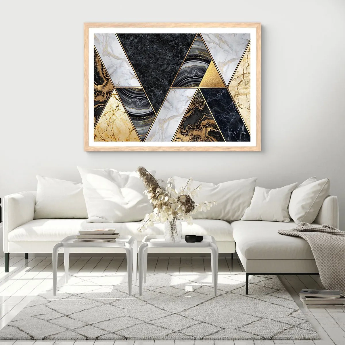 Poster in einem Rahmen aus heller Eiche - Stein um Stein - 50x40 cm