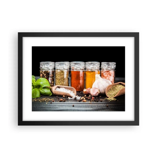 Poster in einem schwarzem Rahmen - Für einen Geschmack des Lebens - 40x30 cm