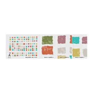 Fototapeten Muster Selbstklebend Deluxe Sticker - Unbekanntes Spiel - Pastell, Quadrate, Minimalismus - 100x30 cm
