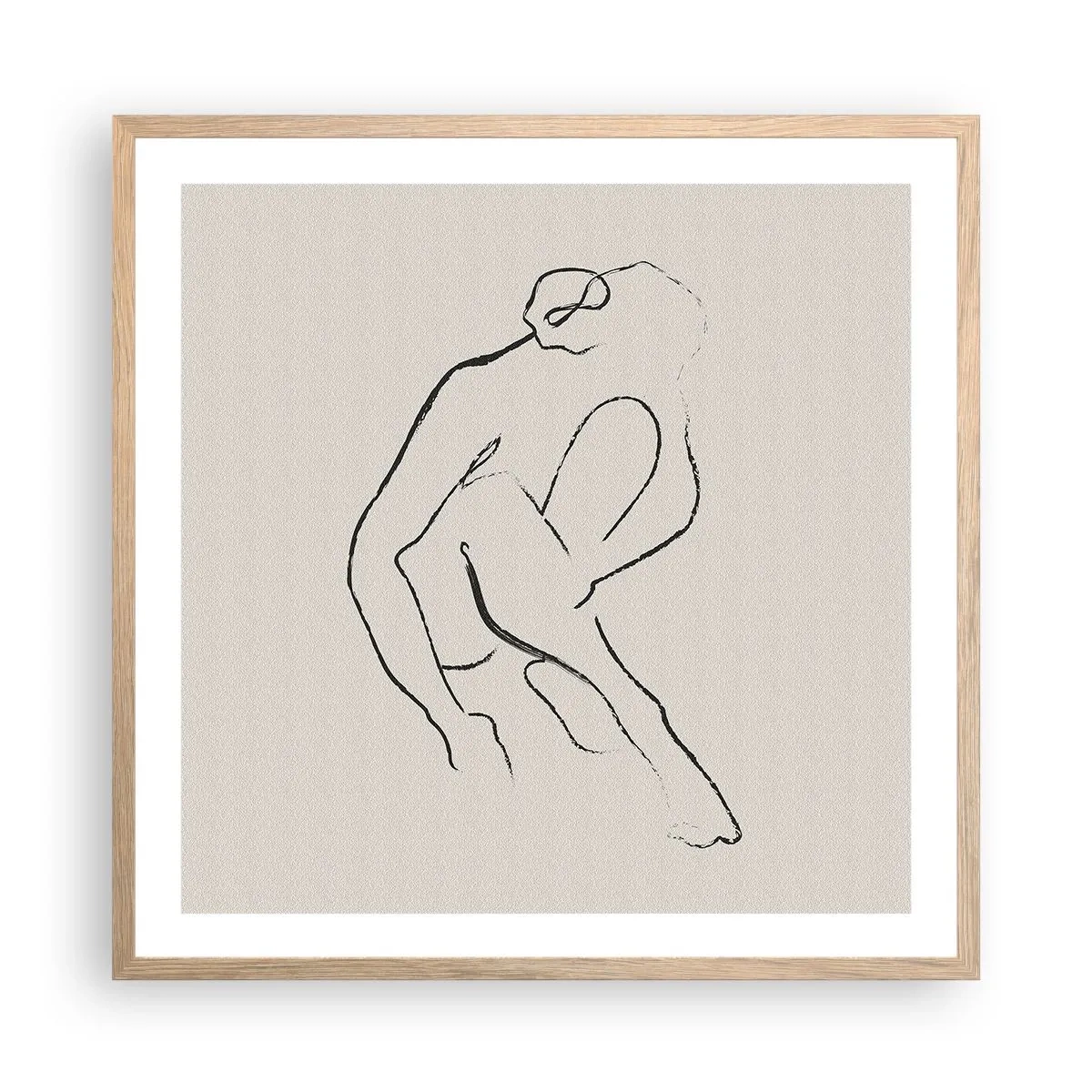 Poster in einem Rahmen aus heller Eiche - Intime Skizze - 60x60 cm