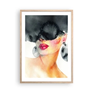 Poster in einem Rahmen aus heller Eiche - Das Geheimnis der Eleganz - 50x70 cm