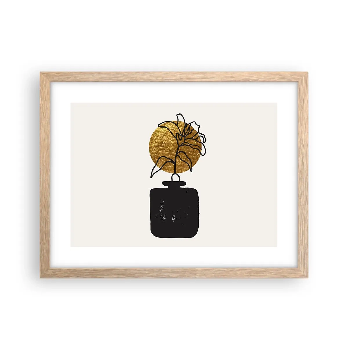 Poster in einem Rahmen aus heller Eiche - Schönheit ist Gold wert - 40x30 cm