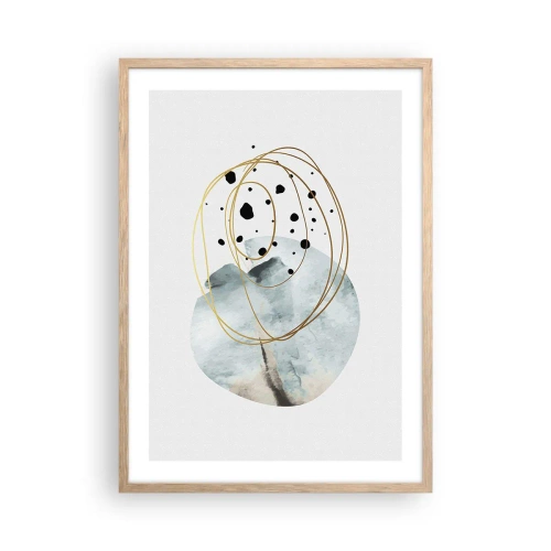 Poster in einem Rahmen aus heller Eiche - Vom Weltraum umarmt - 50x70 cm