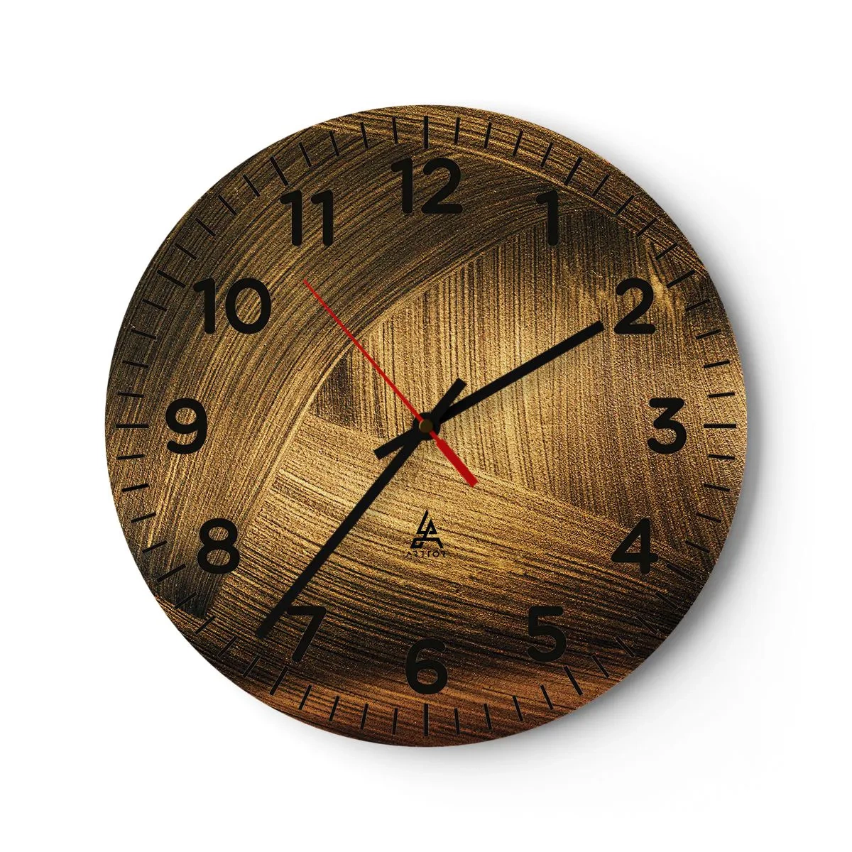 Wanduhr - Glasuhr - In einem goldenen Labyrinth - 40x40 cm