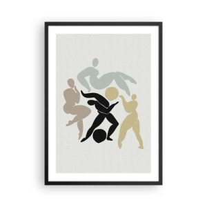 Poster in einem schwarzem Rahmen - Abstrakte Silhouetten von Figuren in dynamischer Bewegung - 50x70cm - Bewegung für Gesundheit und Schönheit - Moderne Wanddekoration für Wohnzimmer und Schlafzimmer ARTTOR