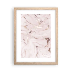 Poster in einem Rahmen aus heller Eiche - In einem rosa Schal - 30x40 cm