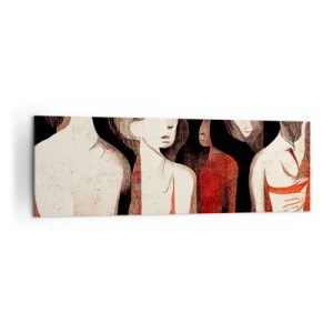 Bild auf Leinwand - Leinwandbild - Künstlerische Figuren in einer abstrakten Komposition - 160x50cm - Madonnen der Dunkelheit - Moderne Wanddekoration für Wohnzimmer und Schlafzimmer ARTTOR