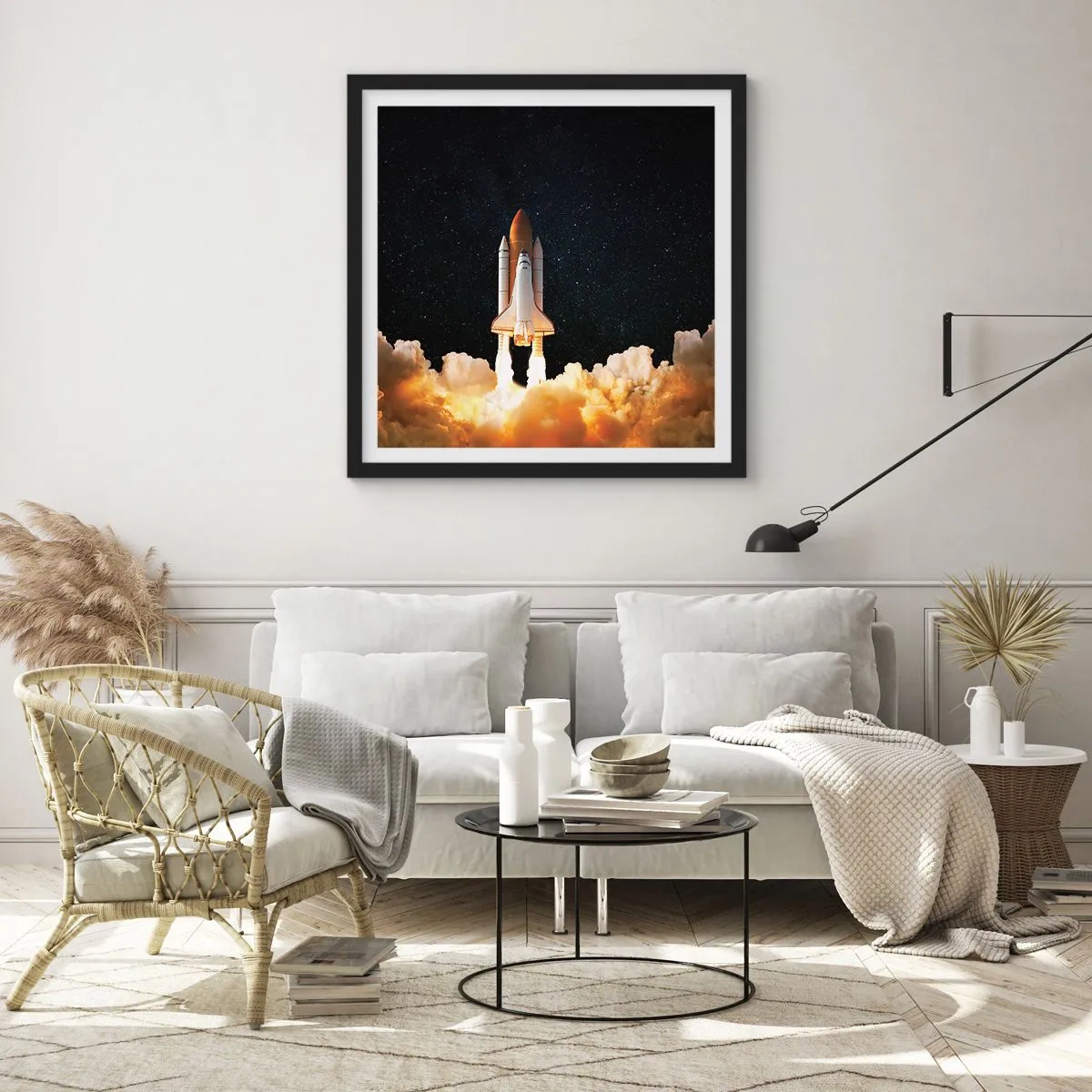 Poster in einem schwarzem Rahmen - Ad Astra! - 40x40 cm