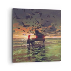 Bild auf Leinwand - Leinwandbild - Konzert für Klavier und Wellen - 70x70 cm