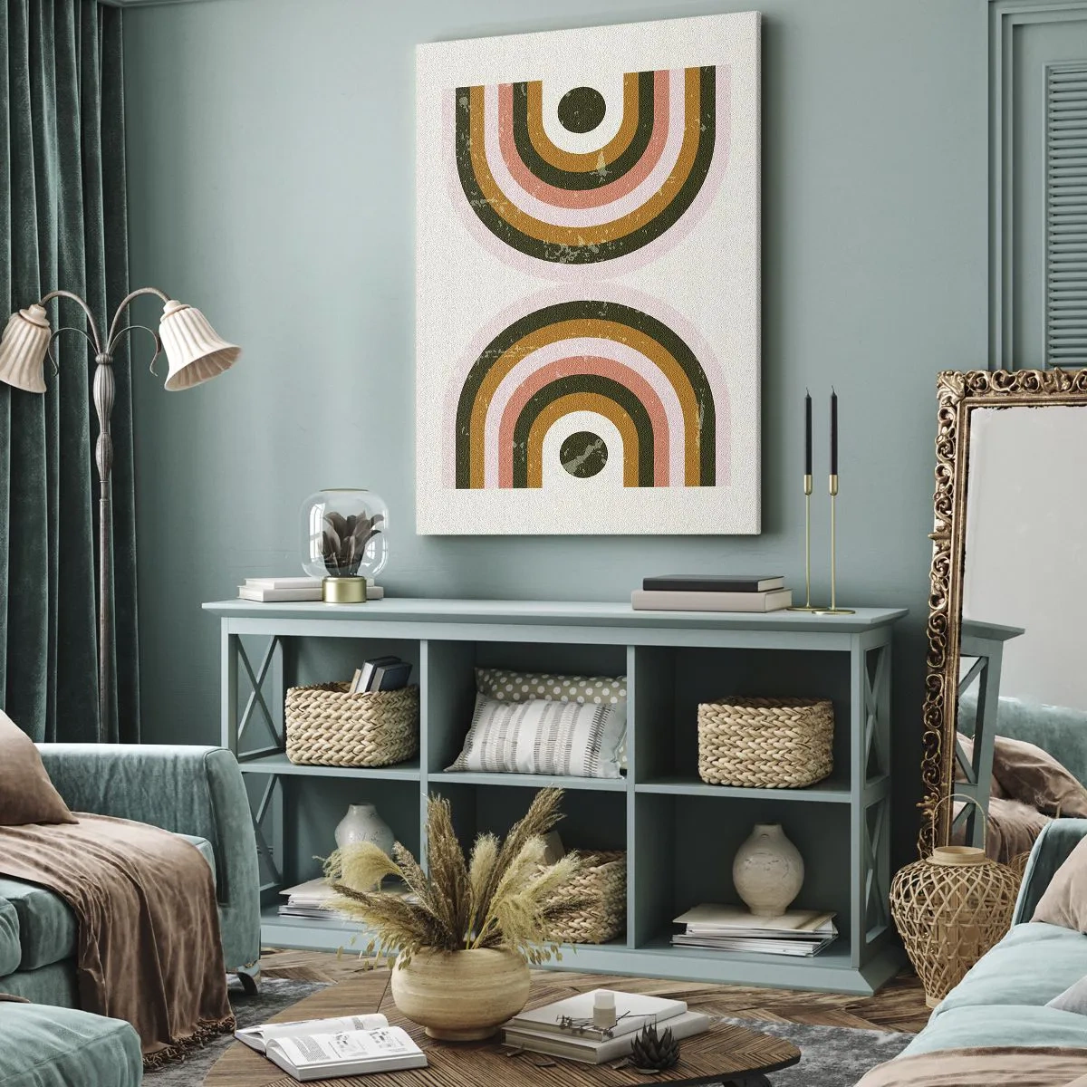 Bild auf Leinwand - Leinwandbild - Zwillingsabstraktion - 45x80 cm