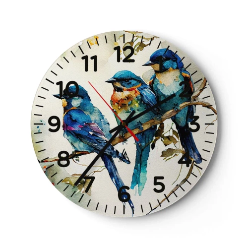Wanduhr - Glasuhr - War er beleidigt? - 40x40 cm